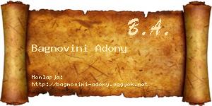 Bagnovini Adony névjegykártya